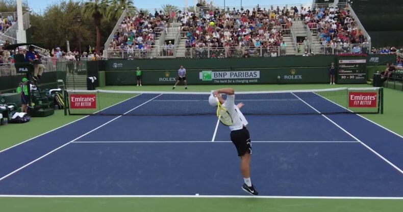 キツマノビッチのスピンサーブ(スロー)/ Miomir Kecmanovic Spin Serve Slow Motion テニスレッスン